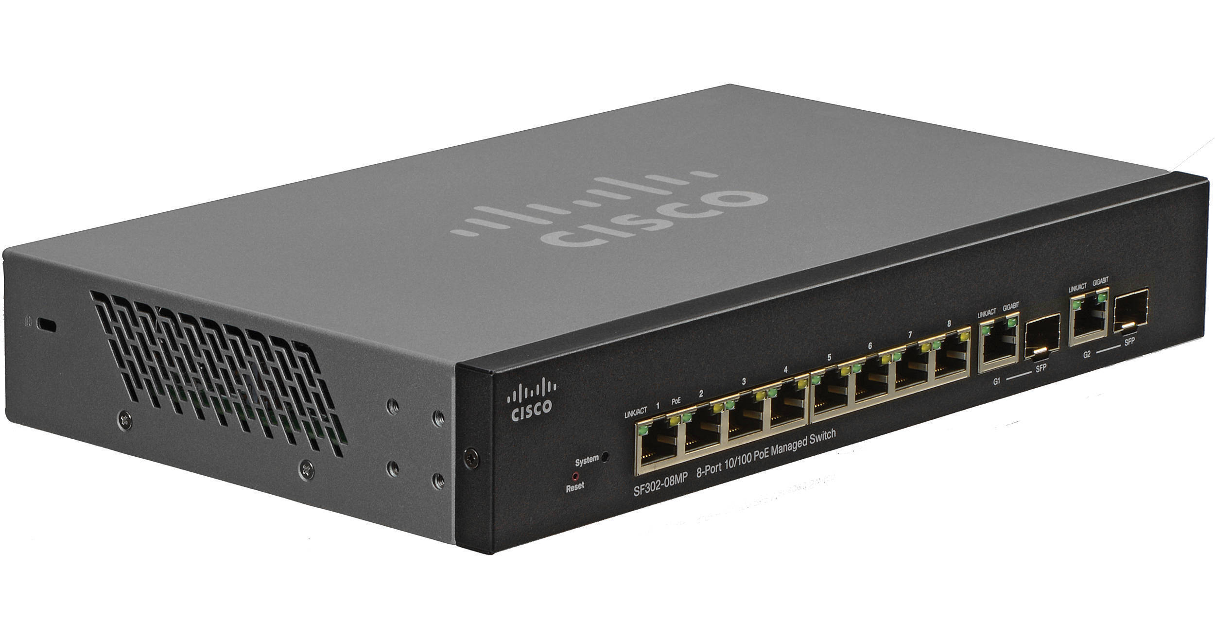Cisco SF302-08MP 8-Port 10/100 Maximum PoE Managed