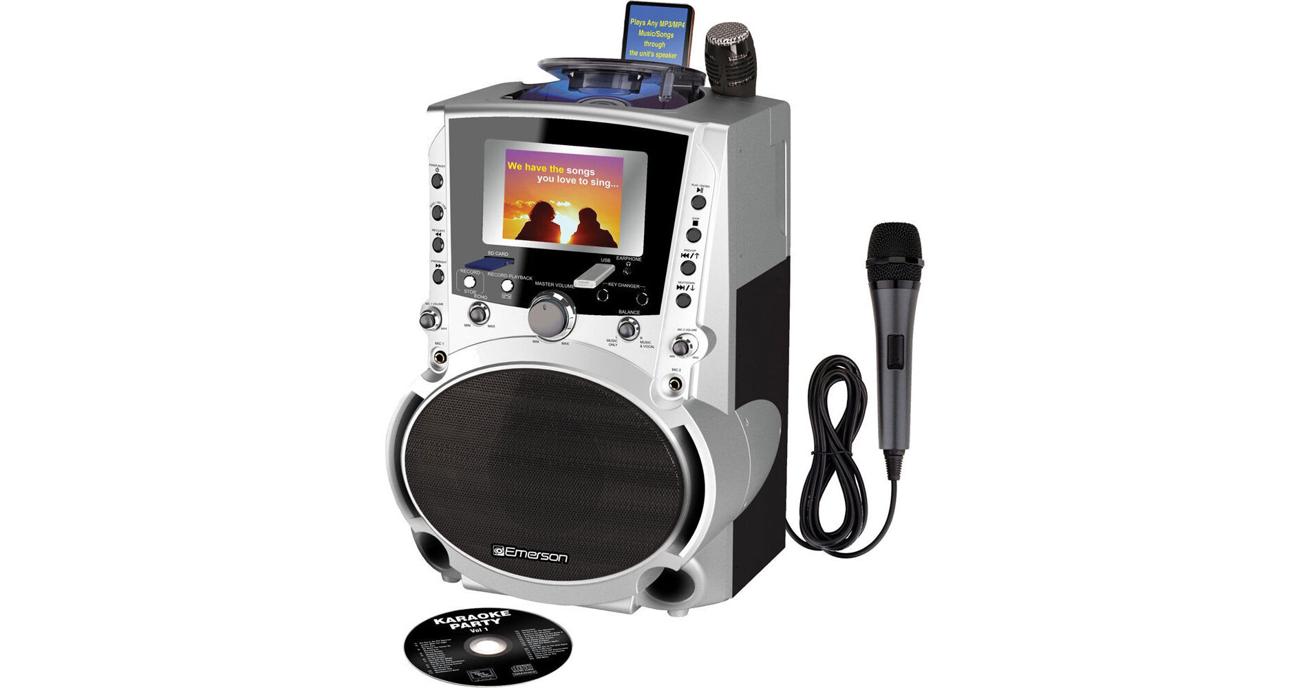 Emerson Karaoke GQ756 Portable CDG / MP3G Karaoke System GQ756