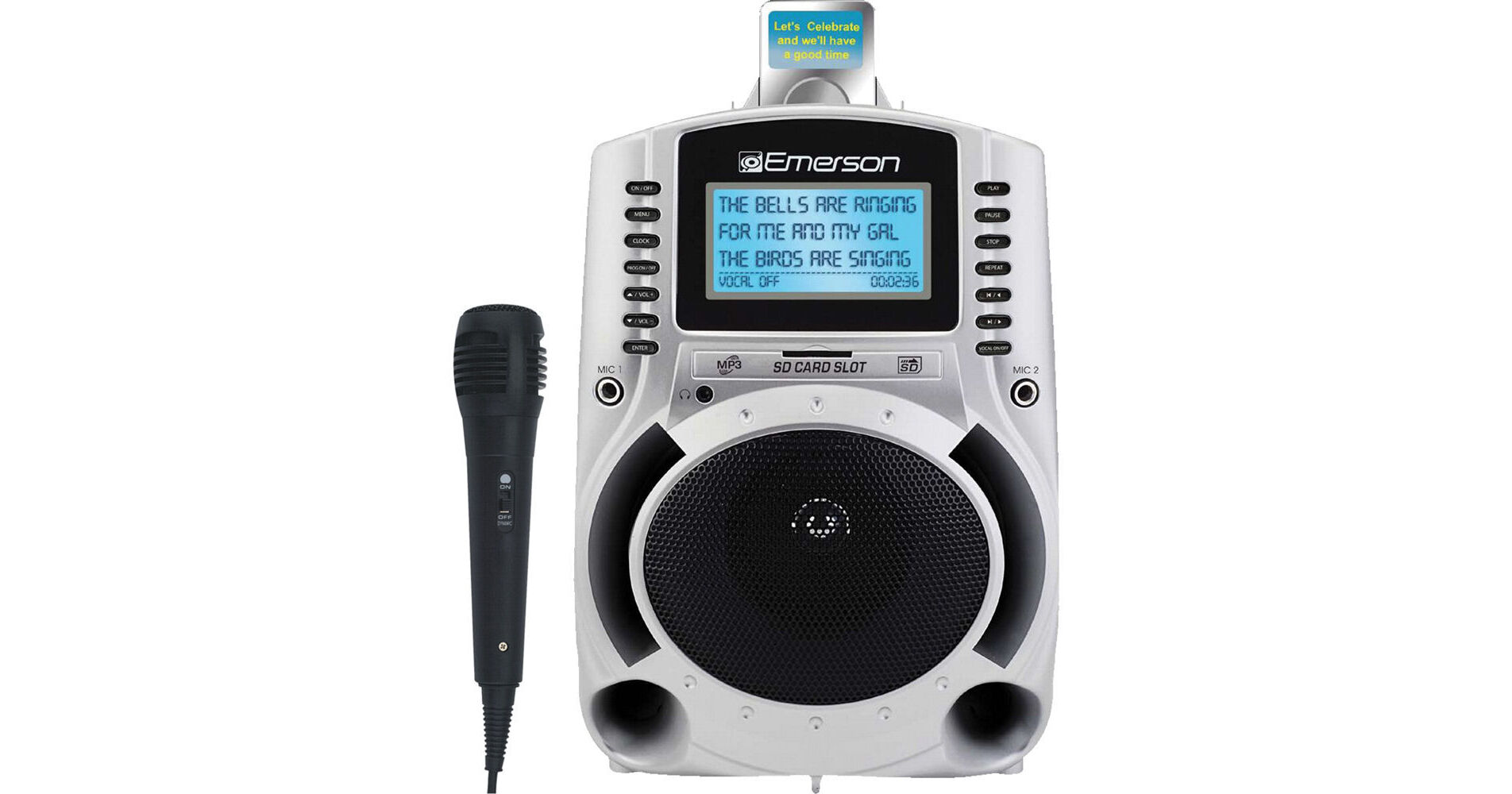 Emerson Karaoke Portable Karaoke MP3 Lyric Player SD511SC B&H