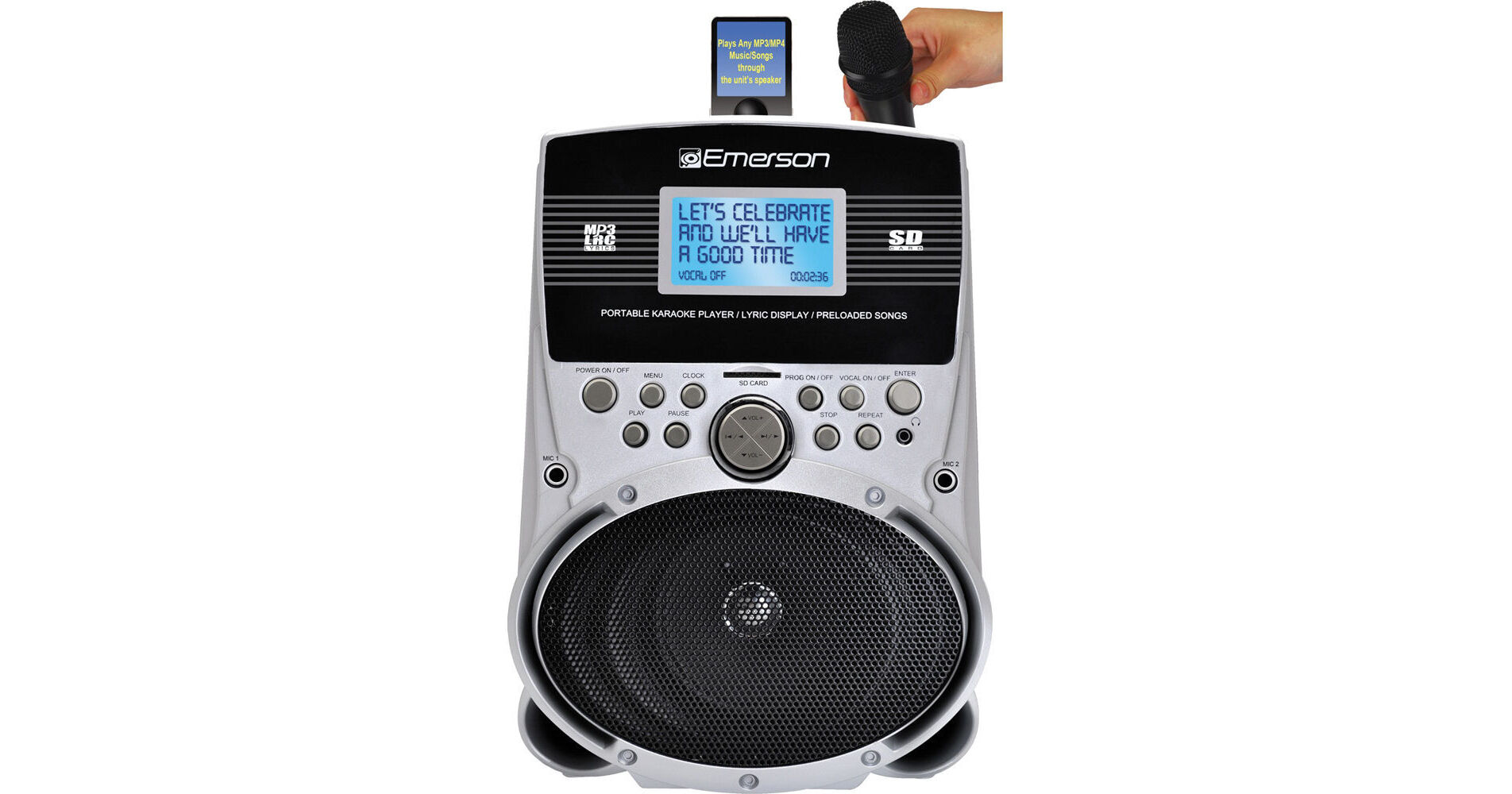 Emerson Karaoke SD513 Portable Karaoke MP3 Lyric Player SD513