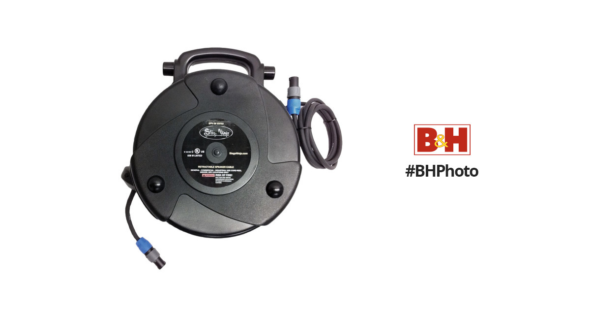 Stage Ninja 58' 14 Gauge Retractable Speaker Cable SPK-58-SP B&H