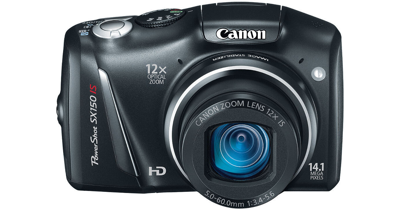 Canon PowerShot SX150 IS Digital Camera (Black) 5664B001 B&H