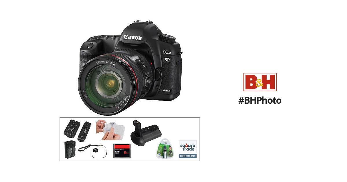 Canon EOS 5D Mark II DSLR & 24-105mm Lens with Basic Accessory