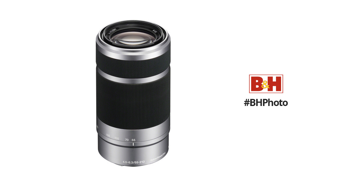 Sony E 55-210mm f/4.5-6.3 OSS Lens (Silver) SEL55210 B&H Photo