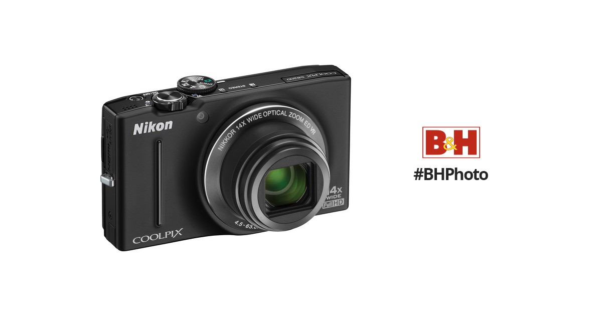 Nikon COOLPIX S8200 Digital Camera (Black) 26288 B&H Photo Video