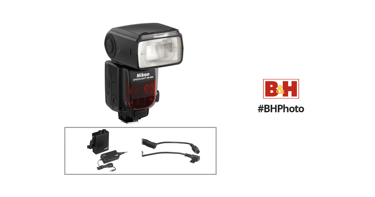 Nikon SB900 Flash With Mini Litetrek Battery and Cable Kit B&H