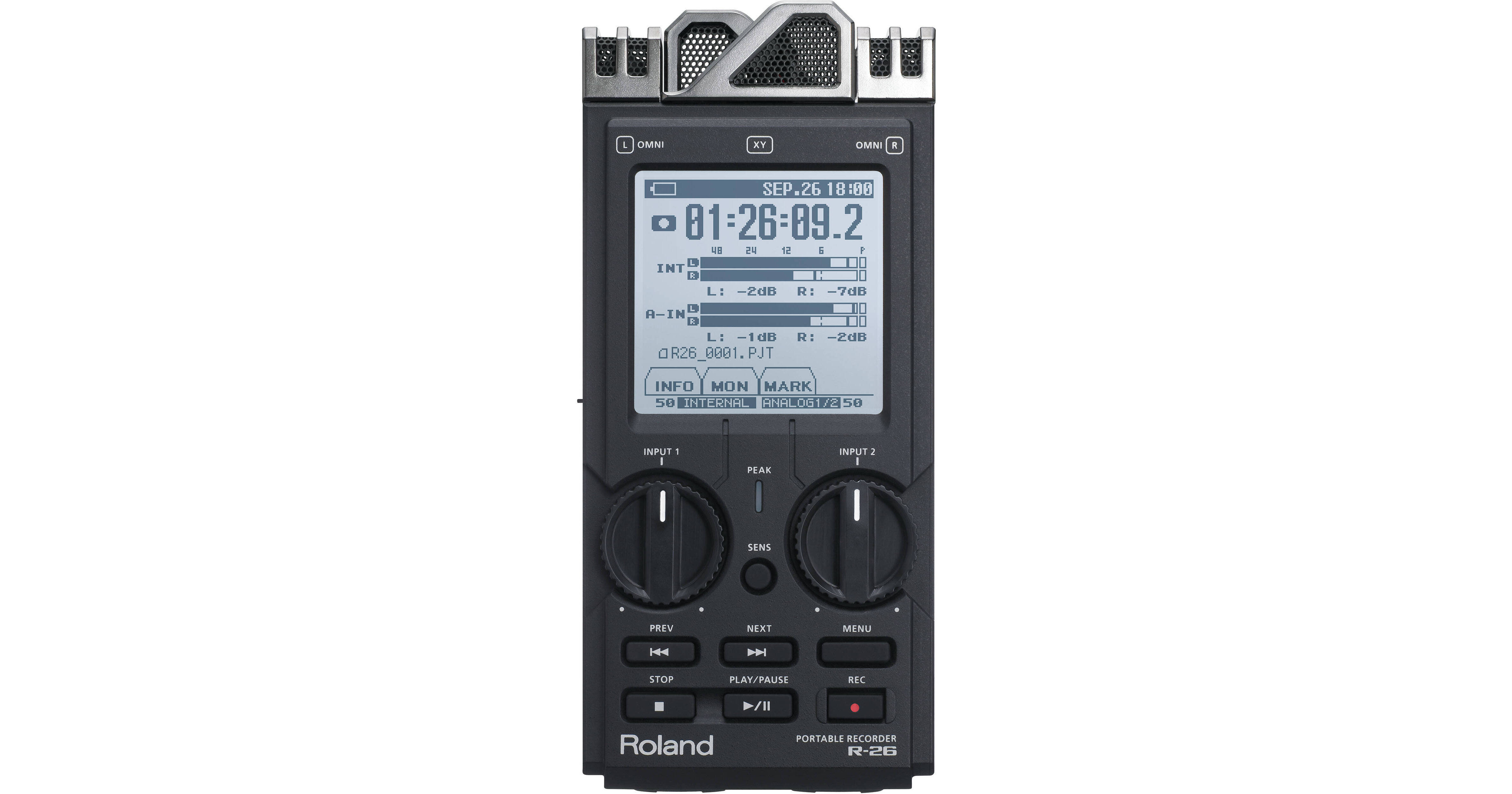 Roland R-26 6-Channel Digital Field Audio Recorder R-26 Bu0026H