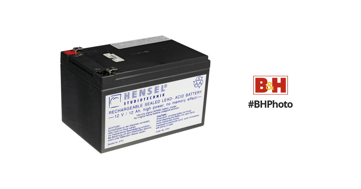 Hensel Battery for Porty Premium (12V/12Ah) 4791 B&H Photo Video