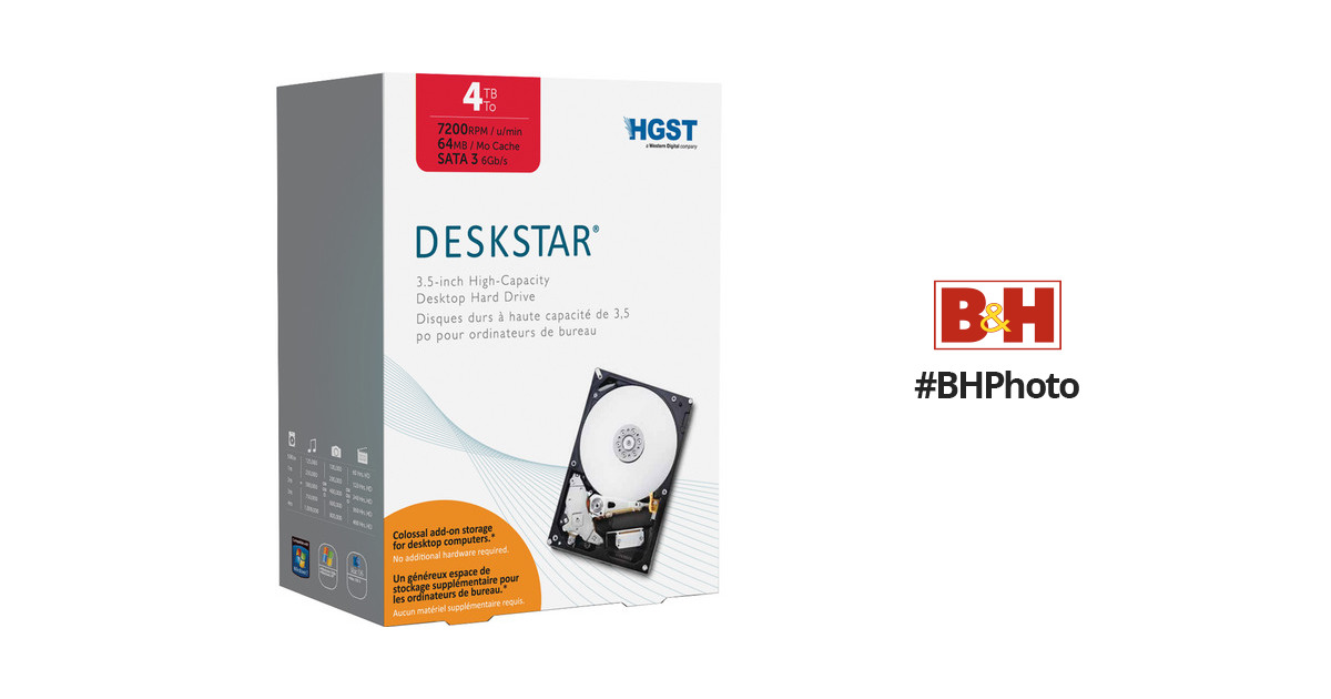 HGST 4TB Deskstar 3.5" SATA III Internal Desktop Hard 0S03355