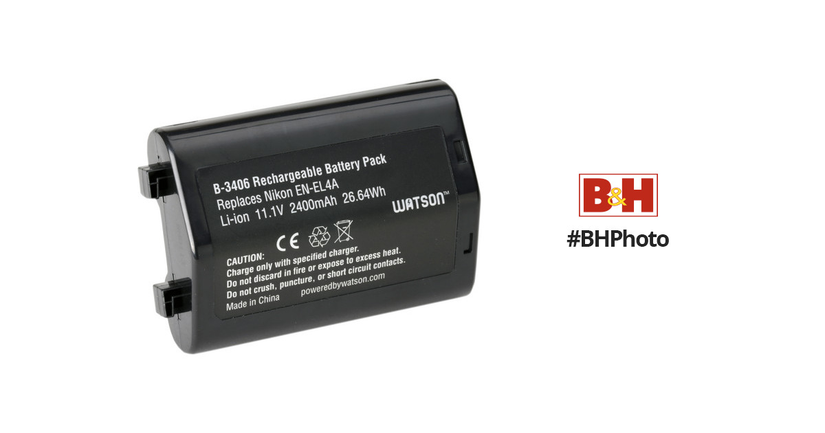 Watson EN-EL4A Lithium-Ion Battery Pack (11.1V, 2400mAh)