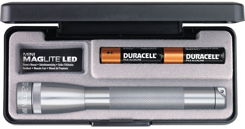 MAGLITE Mini Adjustable Beam LED Flashlight Gray #SP22097 2 AA Batteries