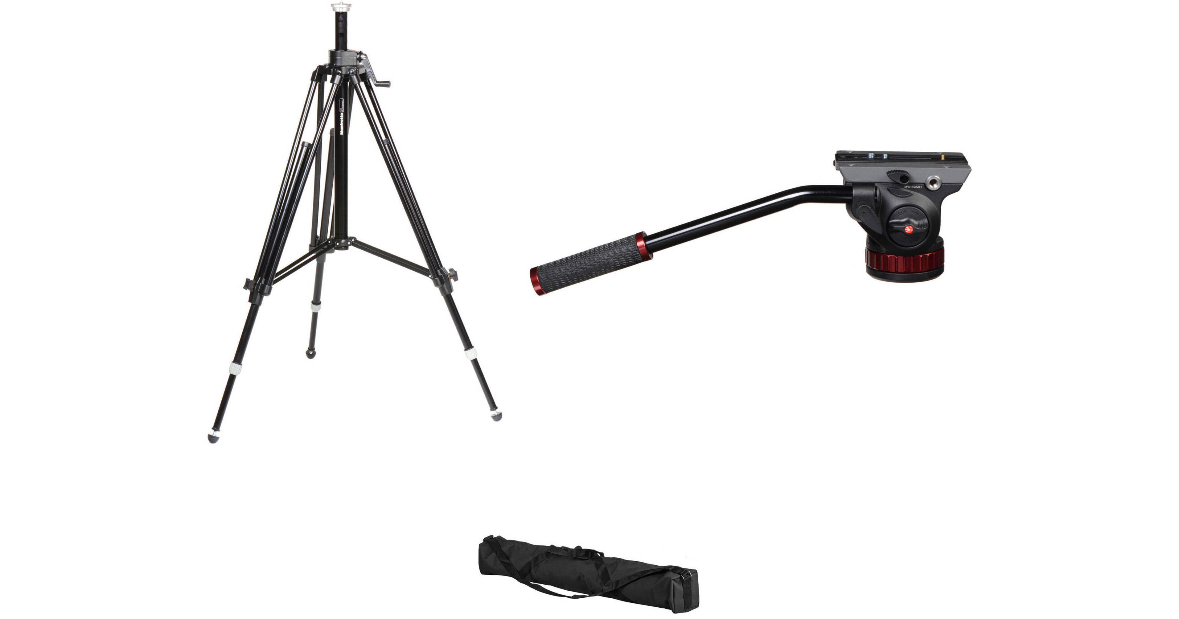 Manfrotto 502AH Video Head, 028B Triman Tripod, and Padded Bag
