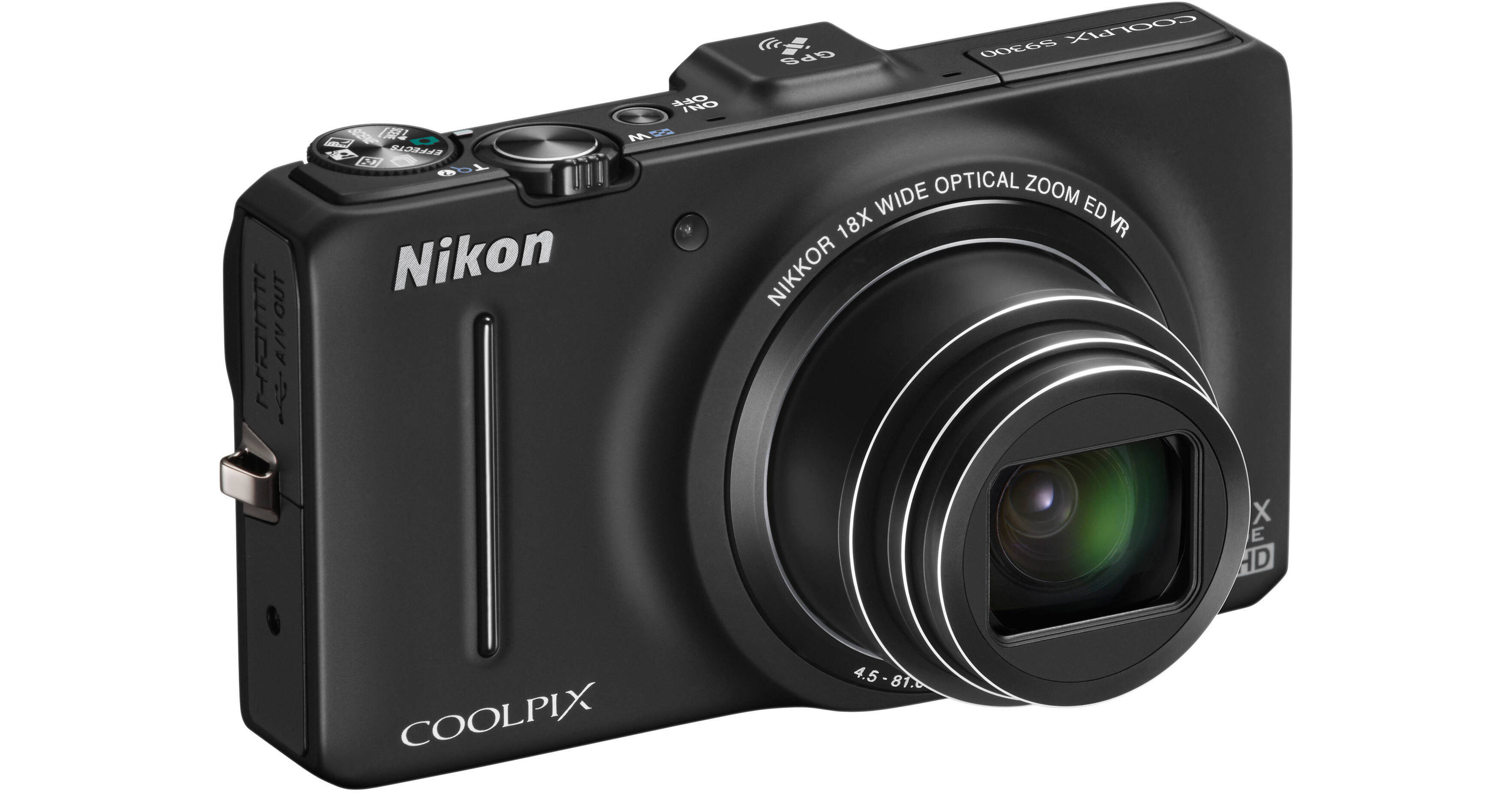 Nikon Coolpix S9300 Digital Camera (Black) 26315 Bu0026H Photo Video