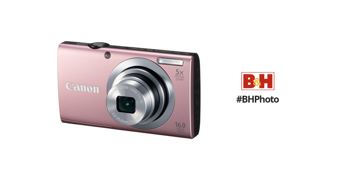 Cámara Digital Canon PowerShot A2400 IS, 16 Mpx, Zoom Óptico 5X, LCD 2.7,  Rosa - 6189B001AA