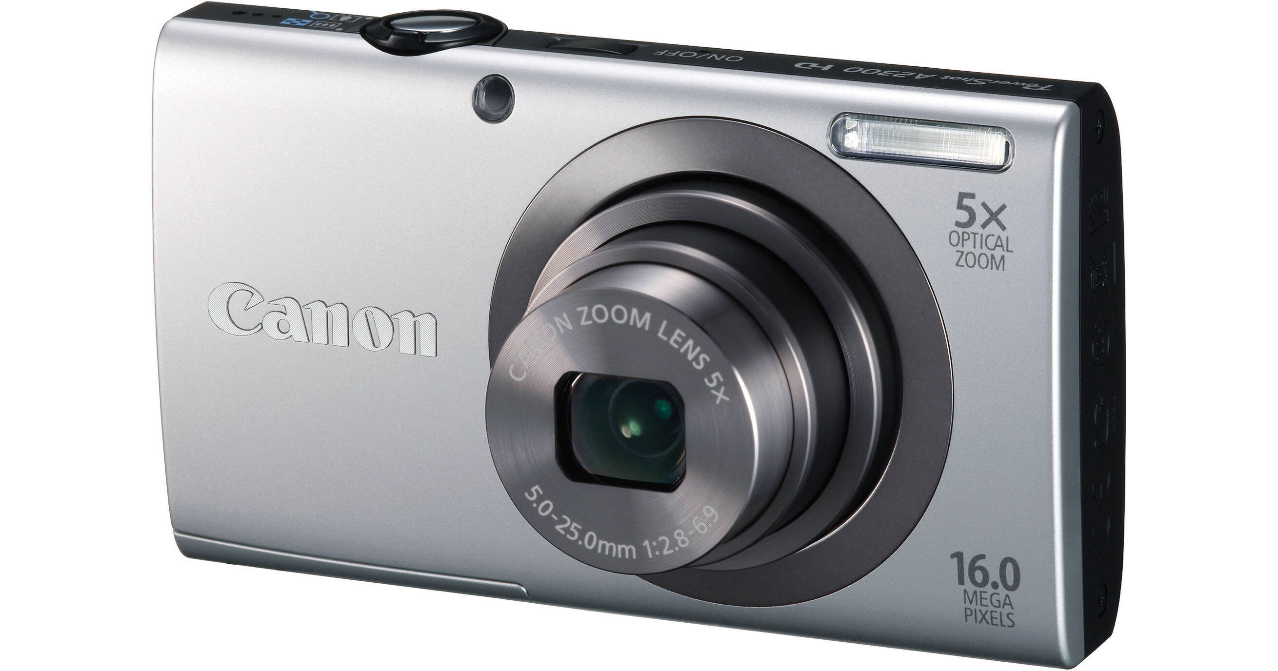 Canon PowerShot A2300 16.0 MP Digital Camera with 5x Optical Zoom (Silver)