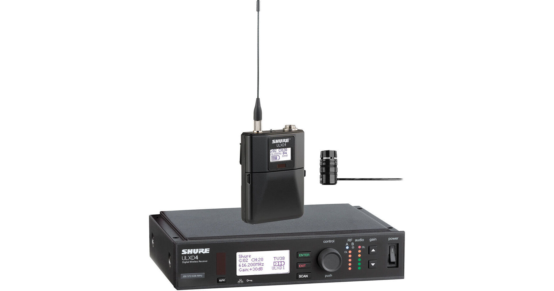 Shure ULXD Digital Wireless Lavalier Microphone ULXD14/84=L50