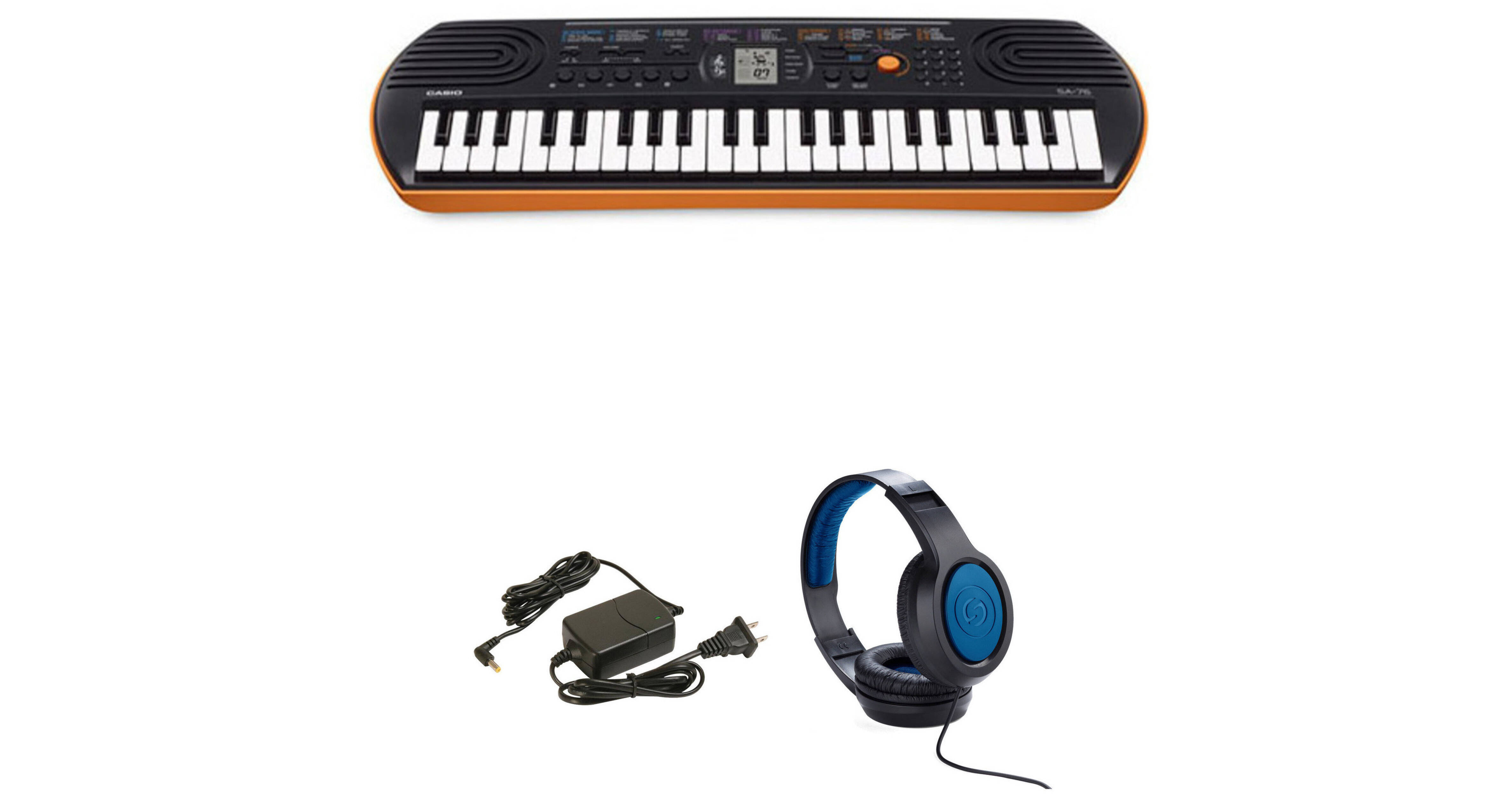 Casio SA76 Portable Keyboard Kit with AC Adapter B&H Photo