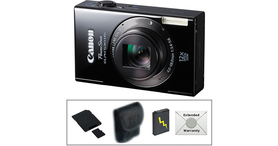 Canon PowerShot ELPH 530 HS Digital Camera (Black) with Deluxe