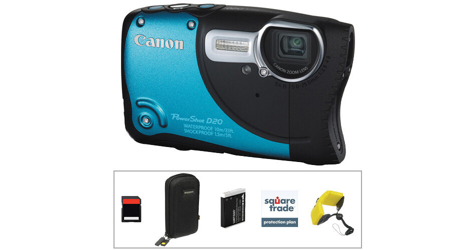 Canon PowerShot D20 Waterproof Digital Camera with Deluxe