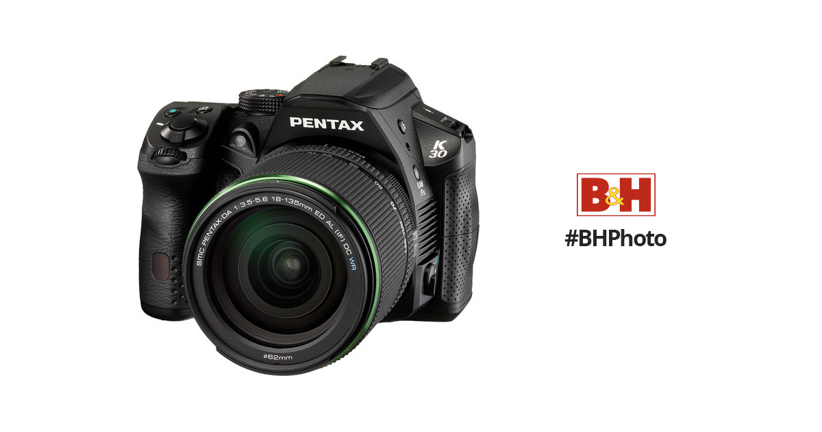 Pentax K30 Digital Camera with 18-135mm Lens Kit (Black) 15635