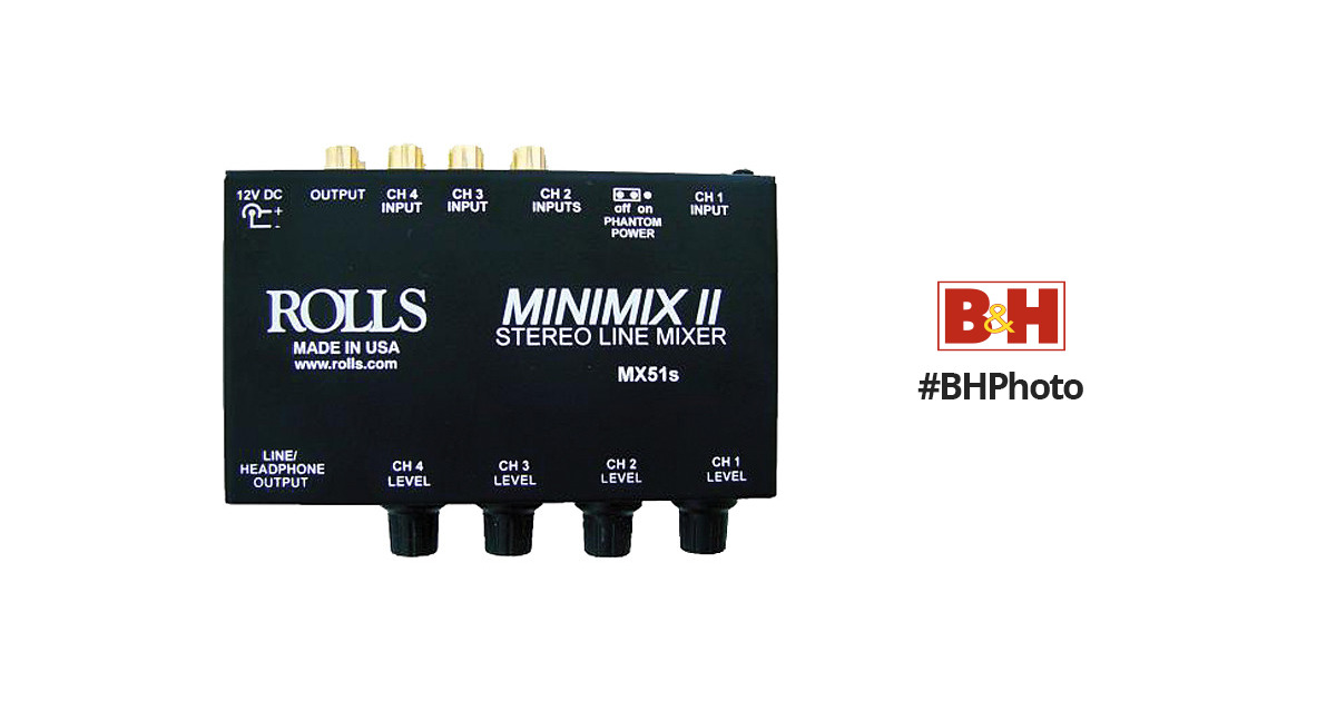 Rolls MX56c MiniMix A/V 4-Channel Battery-Powered Mixer MX56C