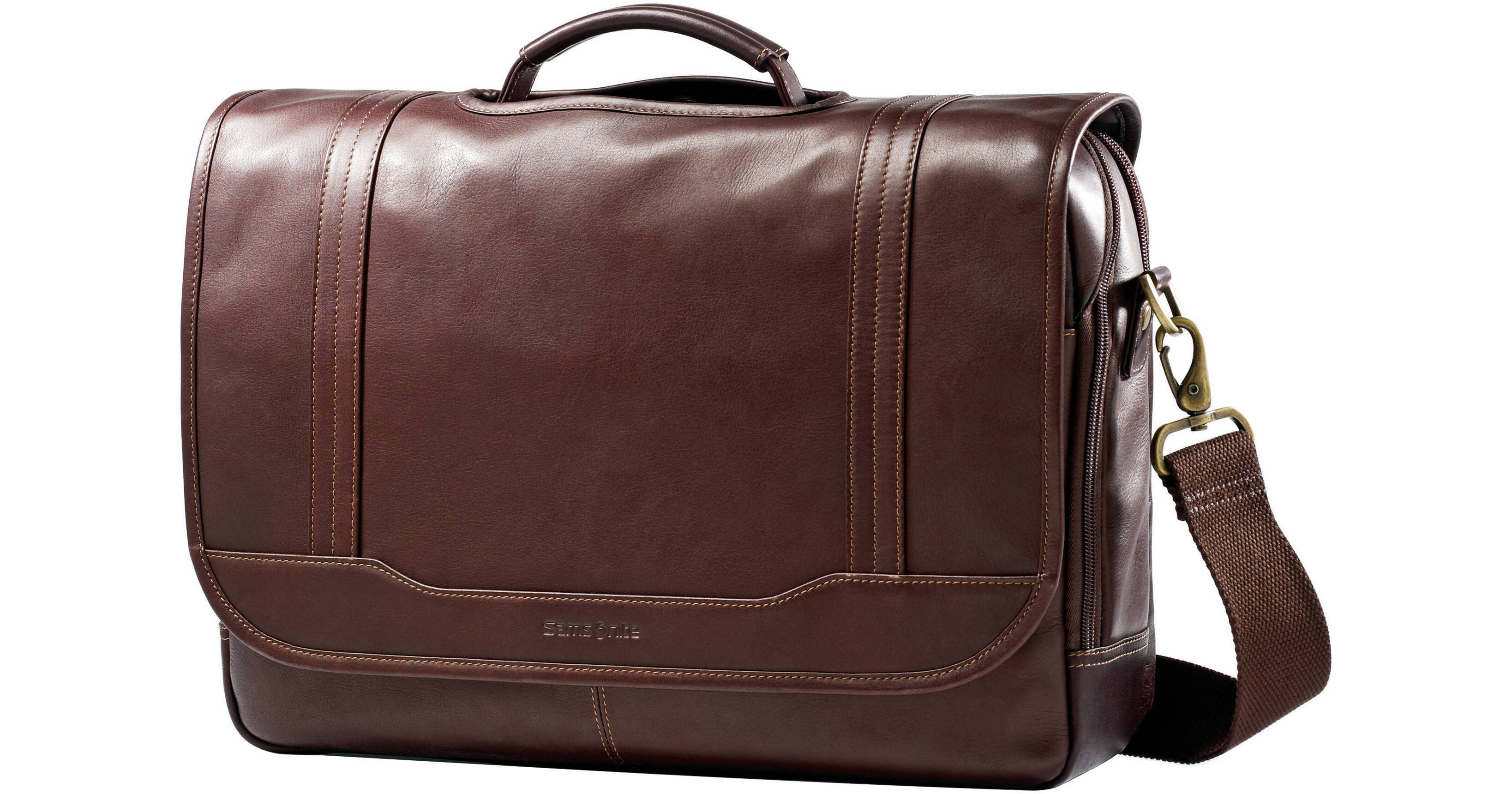 Colombian leather flapover laptop on sale bag