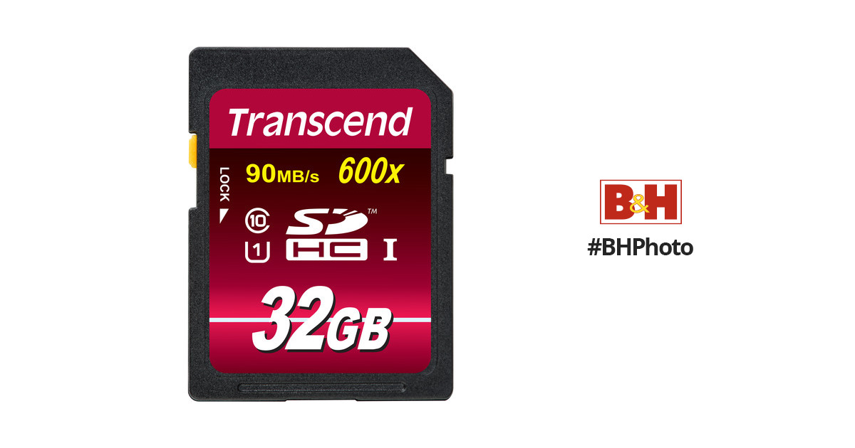 Transcend 32 GB MicroSDHC Class 10 UHS-I Memory card with Adapter 90 Mb/s 