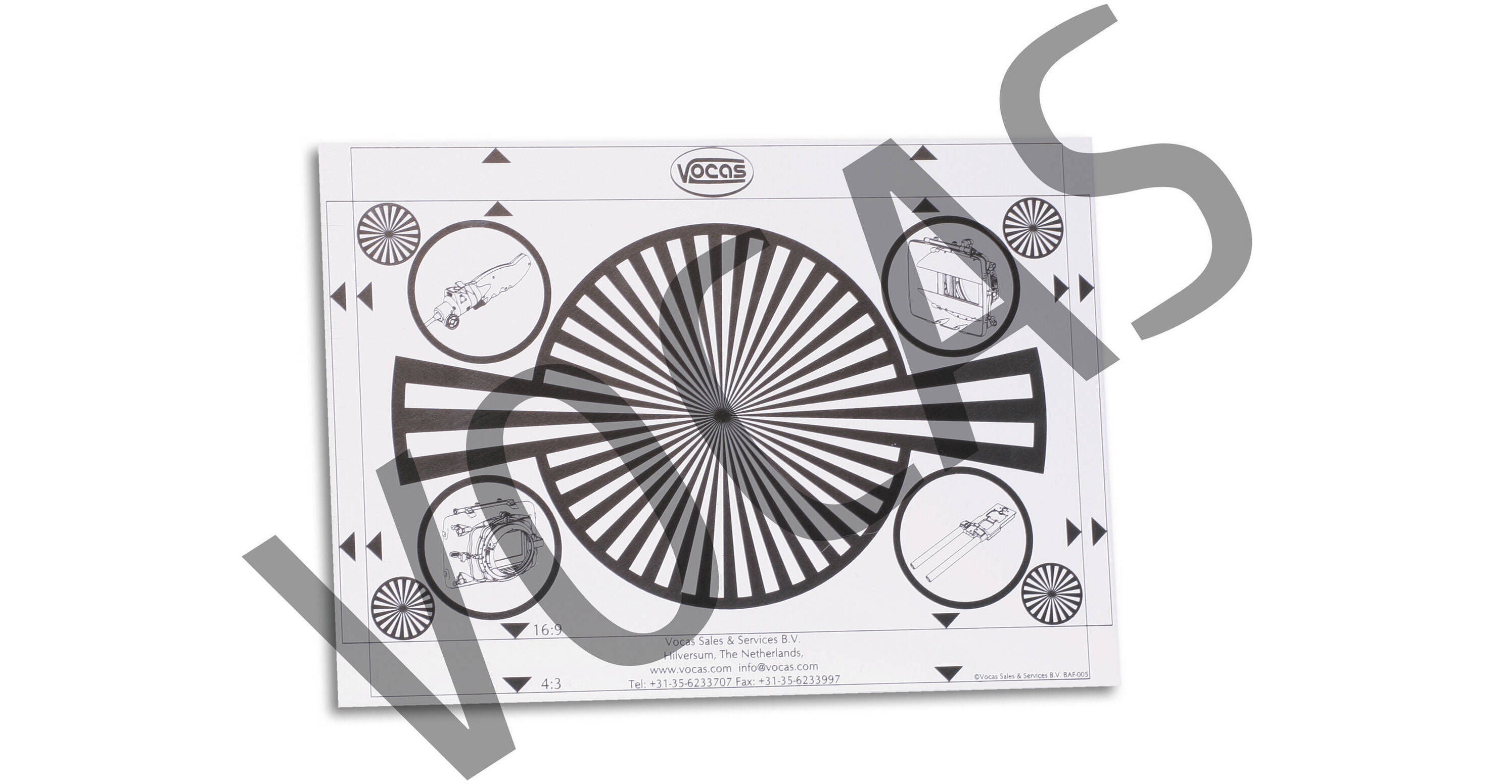 Vocas Backfocus Chart and White Card (A5) 04000010 B&H Photo