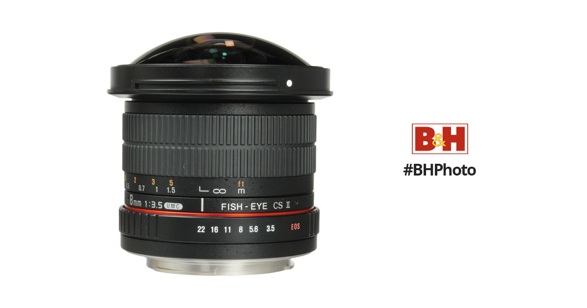 Samyang 8mm f/3.5 HD Fisheye Lens with Removable Hood SYHD8M-C