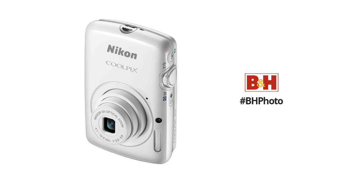 Nikon COOLPIX S01 Digital Camera (White) 26349 B&H Photo Video