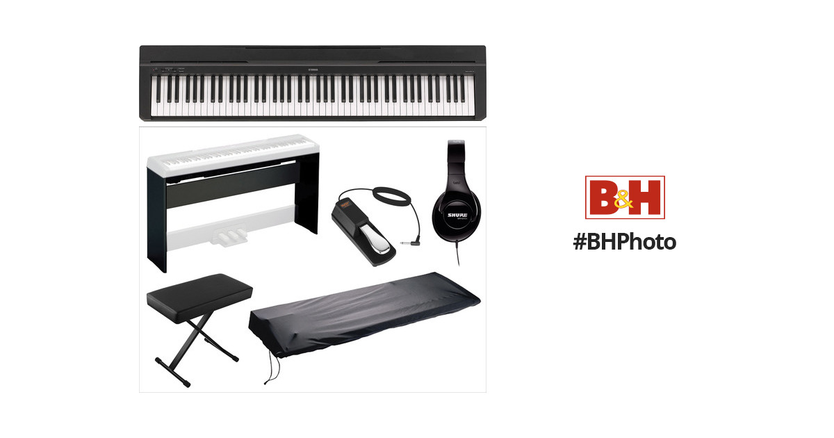 Yamaha P-45 Compact Portable Digital Piano Bundle (Black) B&H