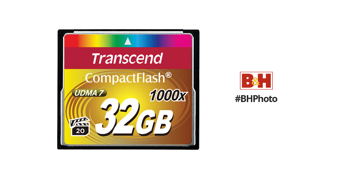 Transcend 32GB CompactFlash Memory Card Ultimate TS32GCF1000 B&H