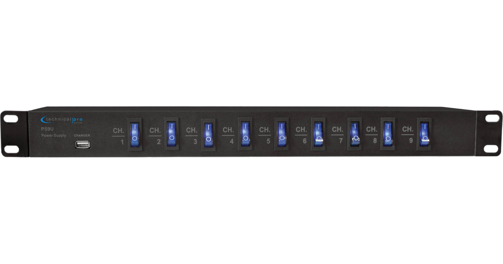 10 Inch Rack Usb Power Technical Pro Rack Mount Power Supply with 5V USB Charging PS9U