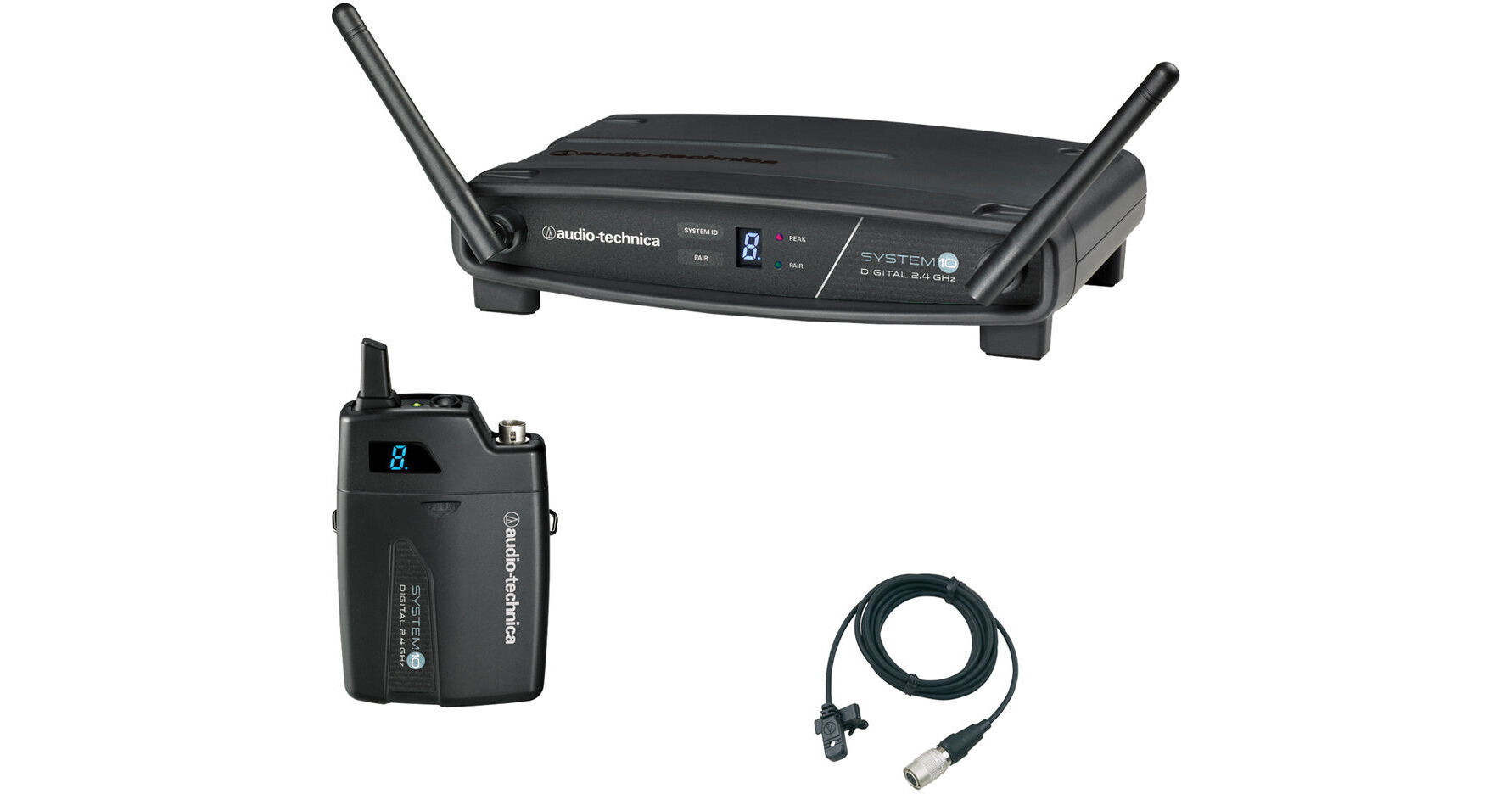 Audio-Technica ATW-1101/L System 10 Digital Wireless Omni Lavalier  Microphone System (2.4 GHz)