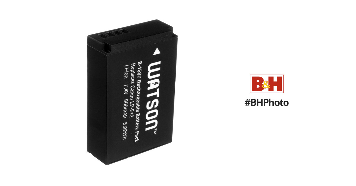 Watson LP-E12 Lithium-Ion Battery Pack (7.4V, 800mAh) B-1537 B&H