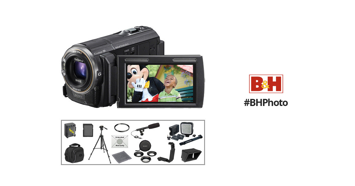 Sony HDR-PJ580V Hd Camcordr (Black)/Deluxe Kit Bu0026H Photo Video