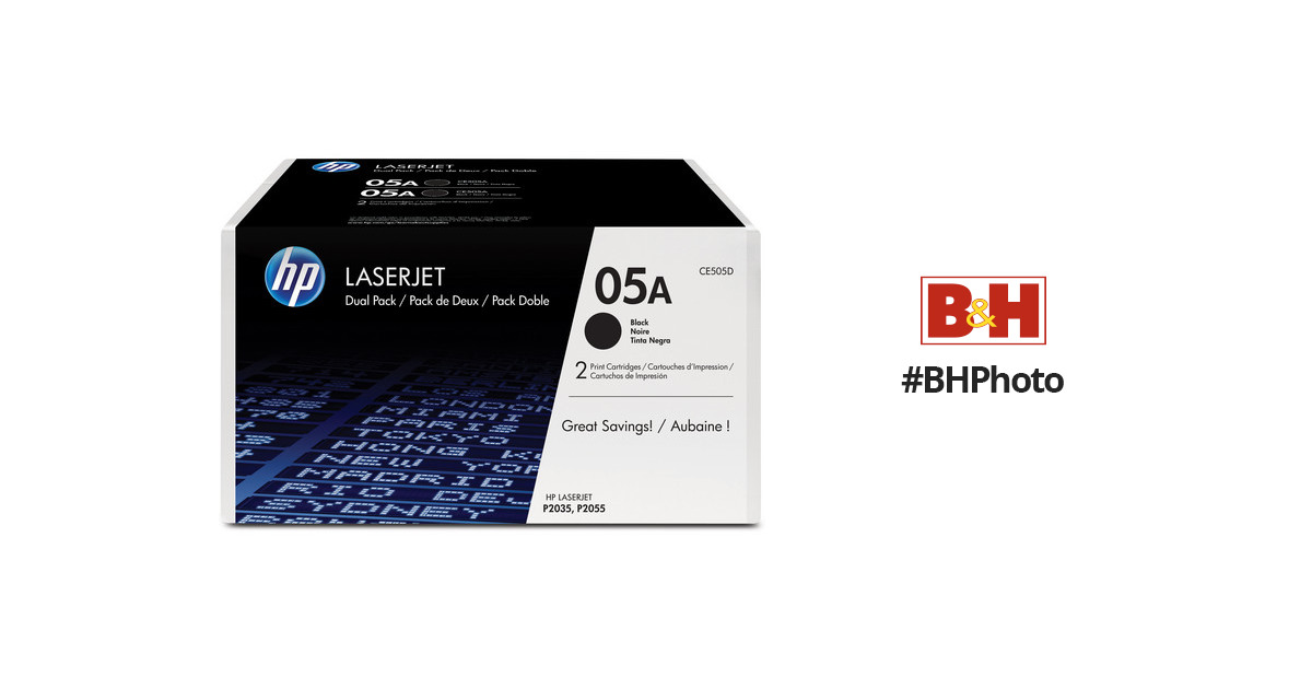 HP 05A LaserJet Black Toner Cartridge Dual Pack