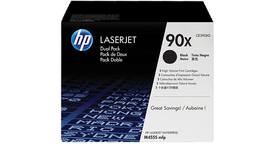 HP 90X LaserJet High-Yield Black Toner Cartridge Dual Pack