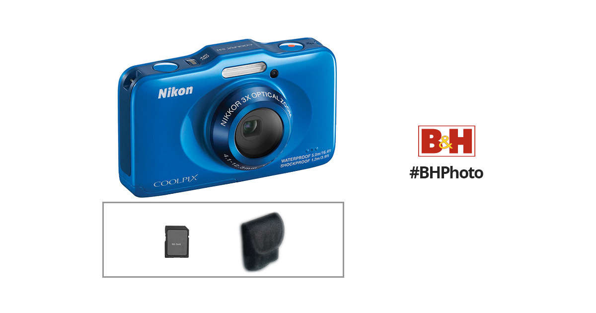 Duplicaat Pasen koolstof Nikon COOLPIX S31 Digital Camera Basic Kit (Blue) B&H Photo