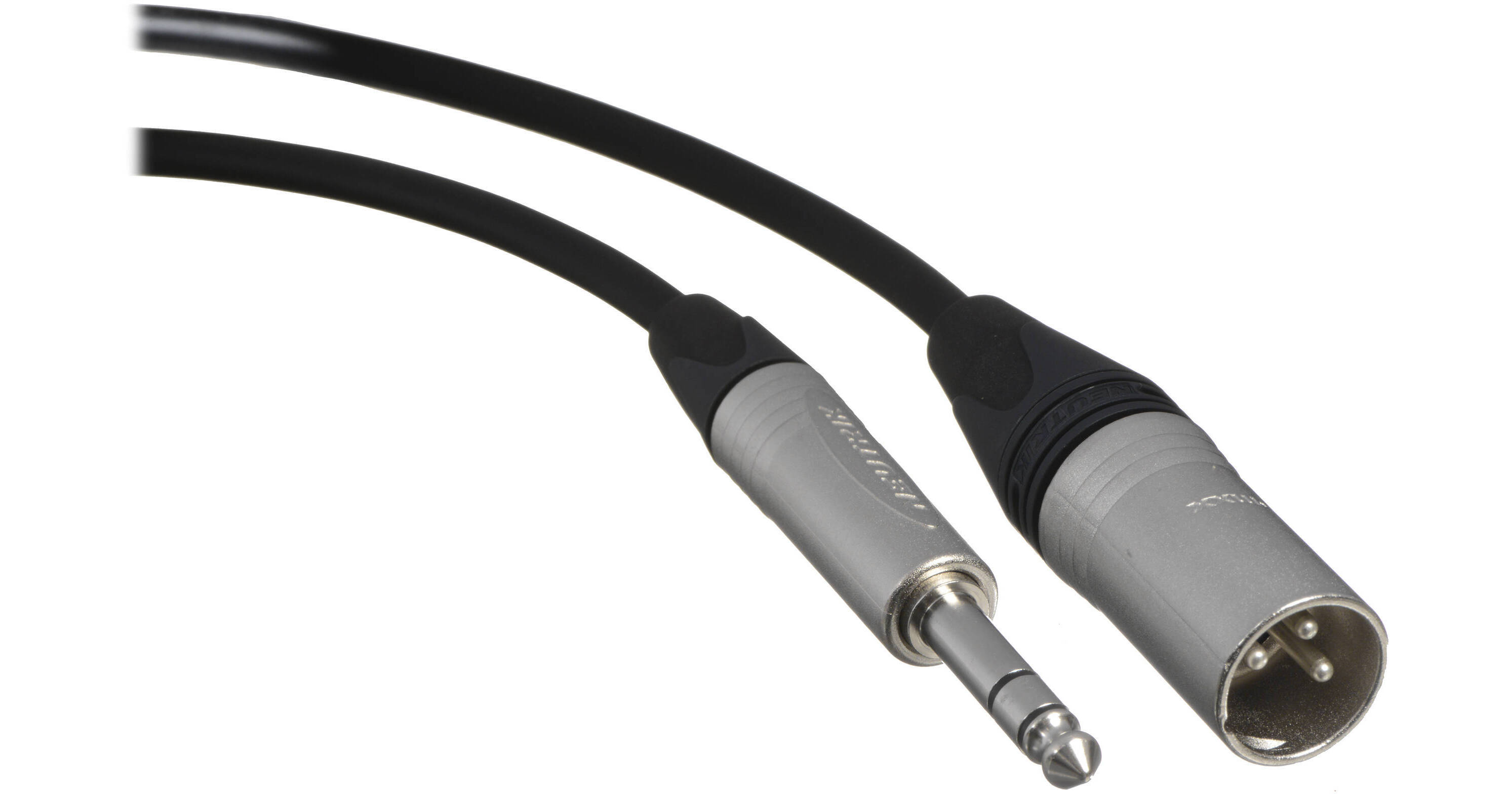 Canare Star Quad 3-Pin XLR Male to 1/4 TRS Male Cable (Black, 15')