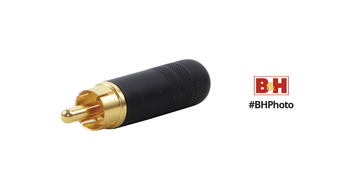 Switchcraft Shielded RCA Male Connector (Long Black Handle and Gold Plug)