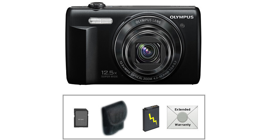 Olympus VR370 Digital Camera Deluxe Accessory Kit (Black) B&H