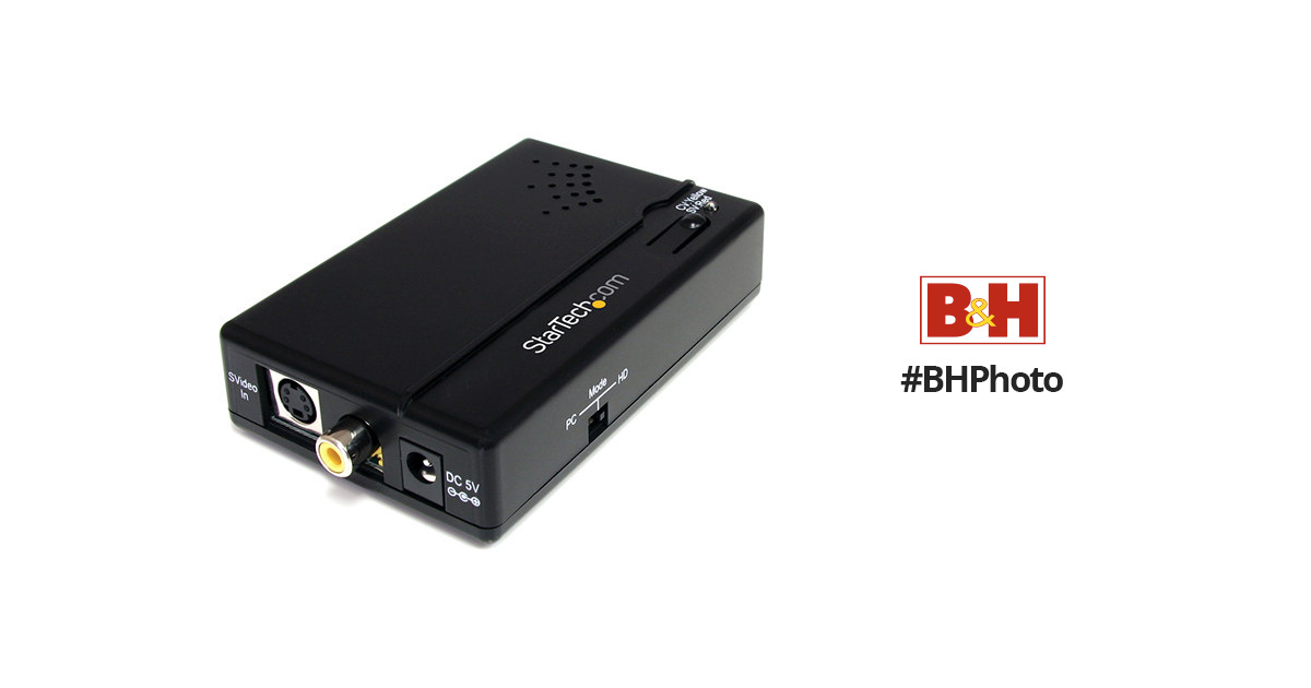 StarTech VID2HDCON Composite & S-Video to HDMI Converter with Audio (Black)