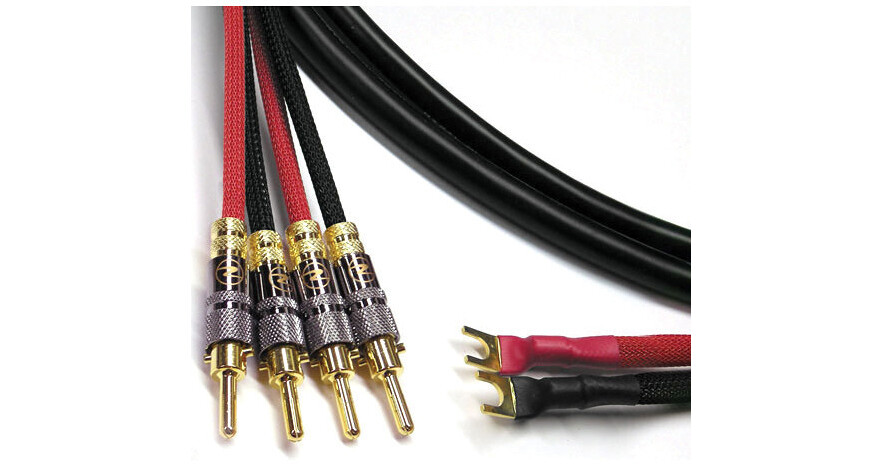 Canare 4S11 Speaker Cable 2 Spade to 4 Banana (25') CA4S112S4B25