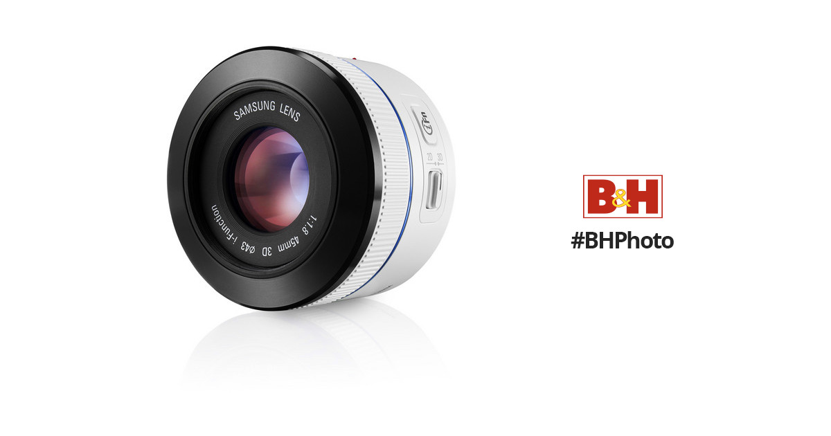 Samsung 45mm f/1.8 [T6] 2D/3D Lens (White) EX-S45ADW/US B&H