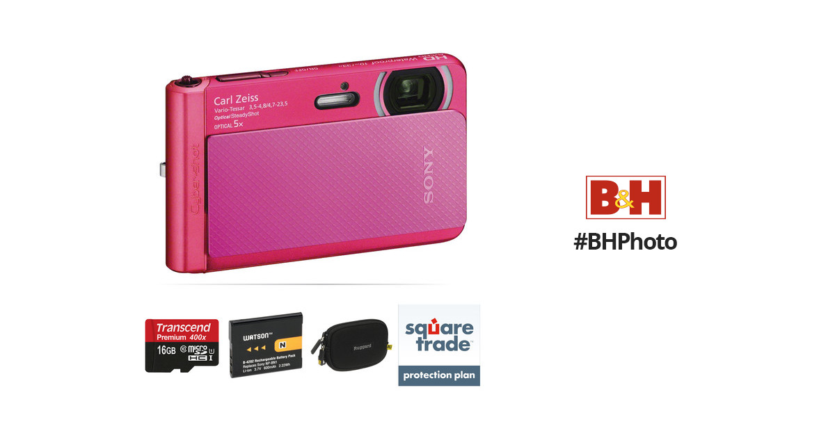 Sony Cyber-shot DSC-TX30 Digital Camera Deluxe Kit (Pink) B&H