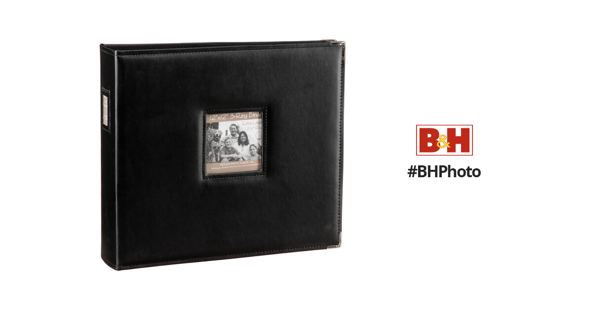 Photo4Less  Pioneer Photo Album 12″X12″ 3-Ring Binder Scrapbook 3-Ring  Binder Fabric Frame Scrapbook Black