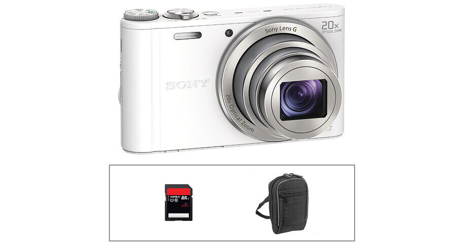 Sony Cyber-shot DSC-WX300 Digital Camera Basic Kit (White) B&H