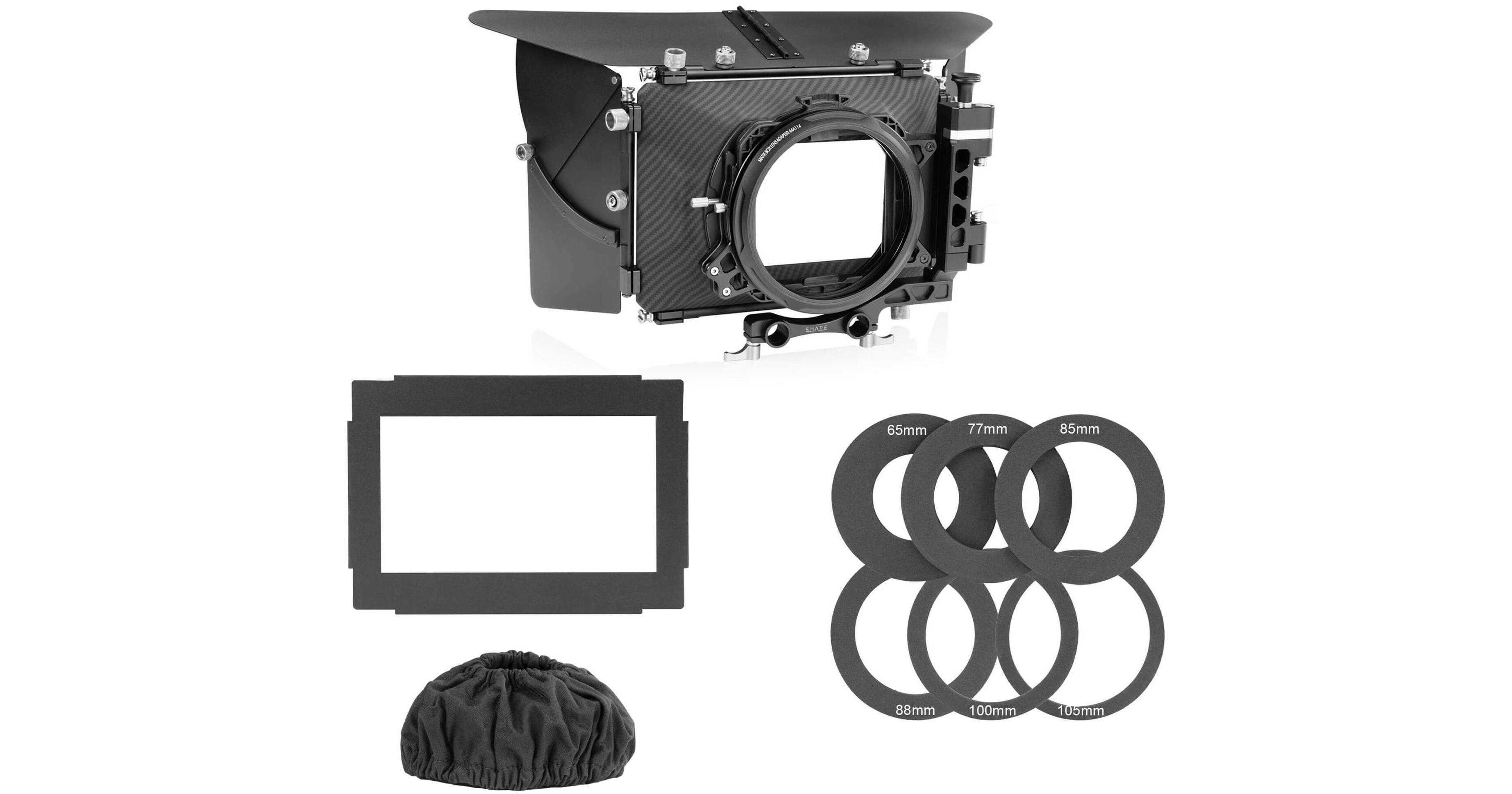 SHAPE 4 x 5.6 carbon fiber swing-away matte box 15 mm LW and 19 mm Studio  rod mount - SHAPE