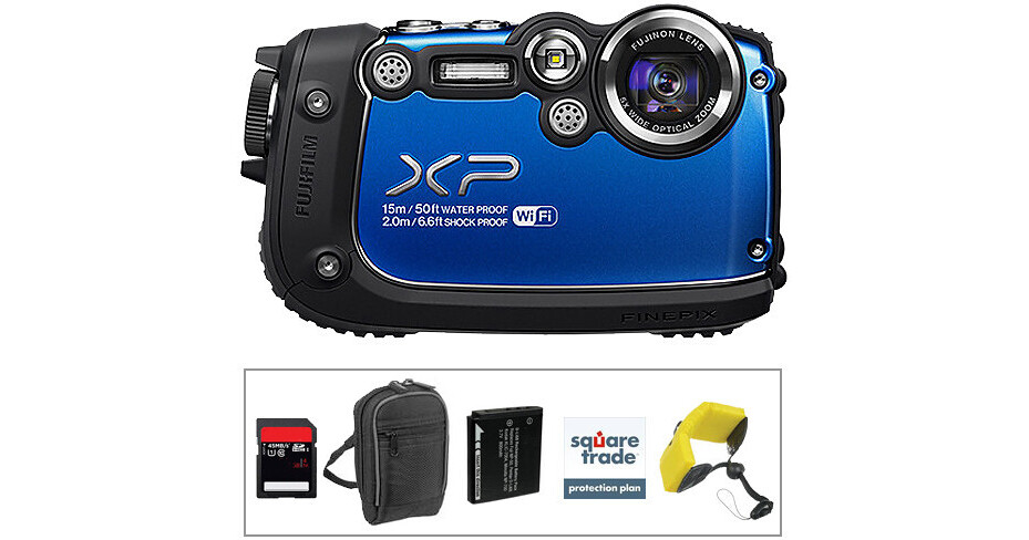 FUJIFILM FinePix XP200 Digital Camera Deluxe Kit (Blue) B&H